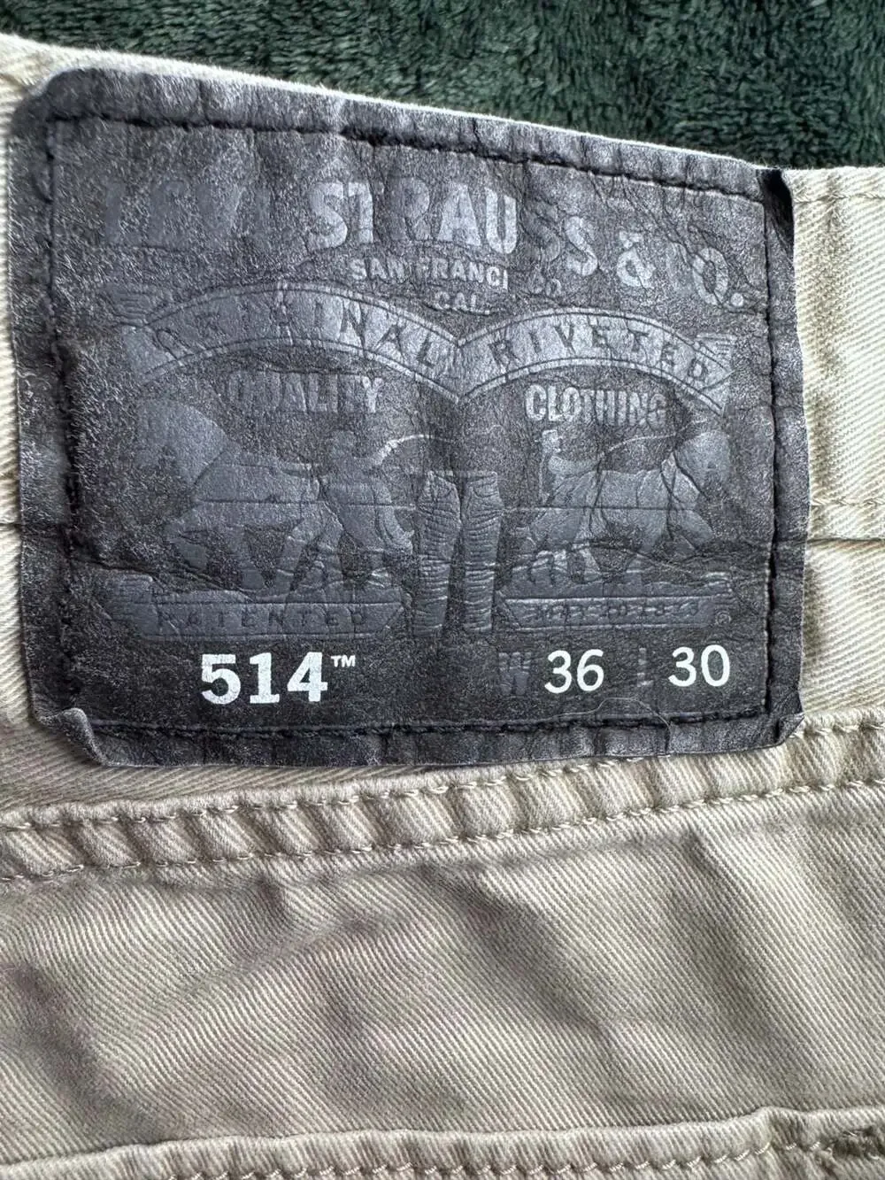 Levi's 514 Straight Fit Khaki Jeans, Size 36x30